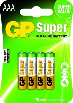 GP AAA Batteries - 4 Pcs