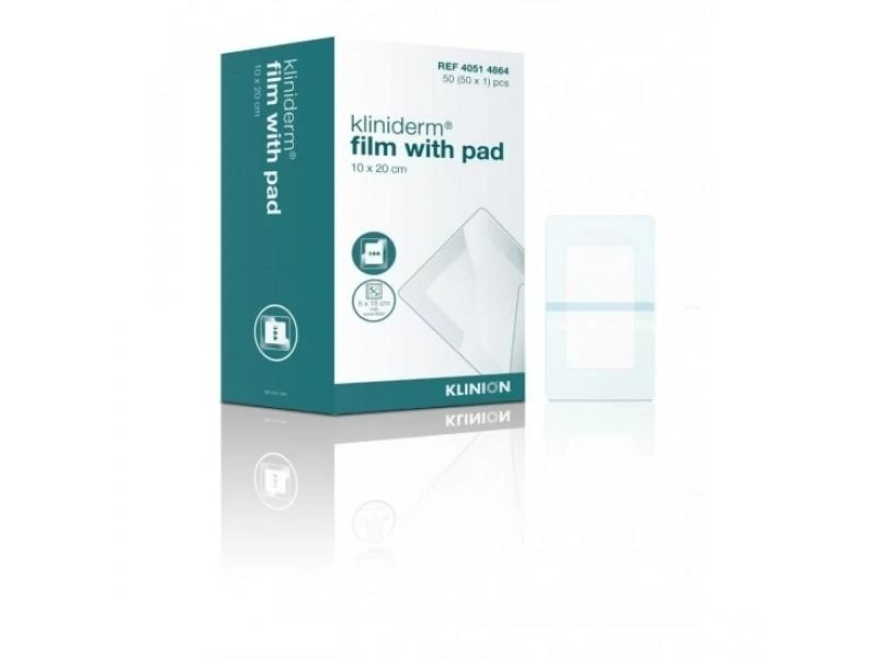 Klinion Kliniderm Film With Pad Wound Plaster Sterile 10x20cm